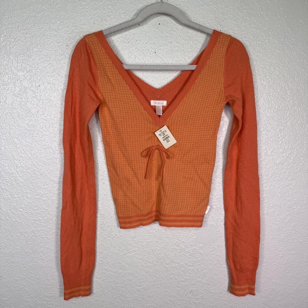 Vintage Hollister Y2K Sweater Juniors Small Tie Front Rabbit Fur Blend Womens